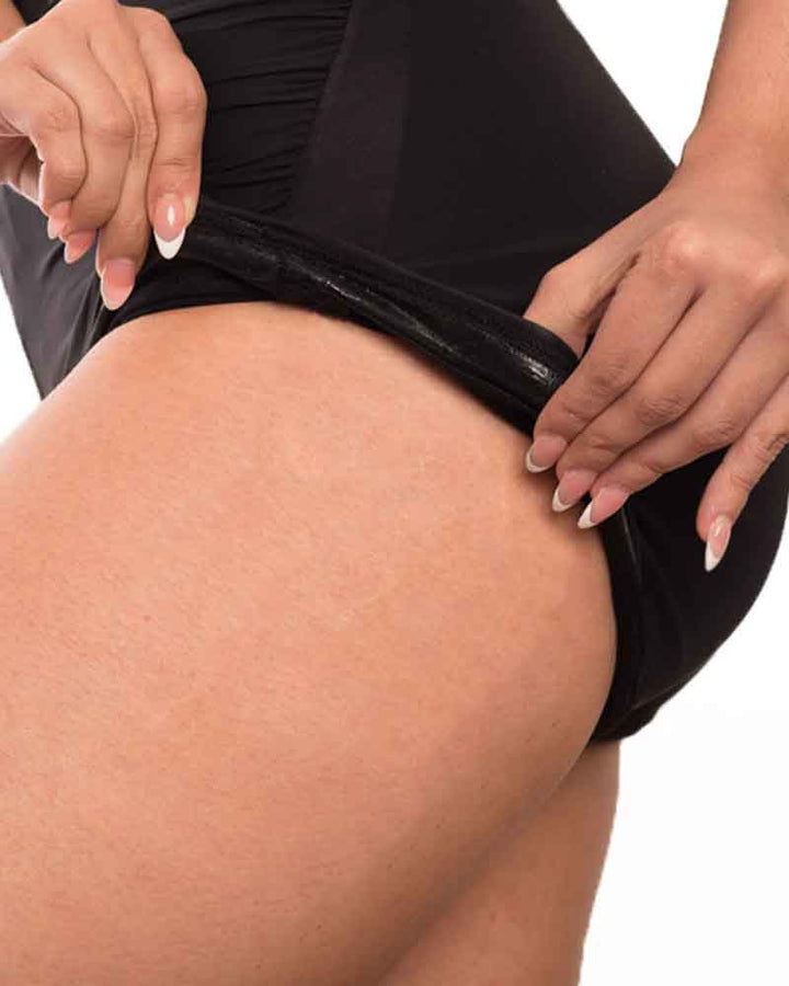 Shapshe® Hohe Taille Falten Shape Badeanzug Einteilig Bauchweg