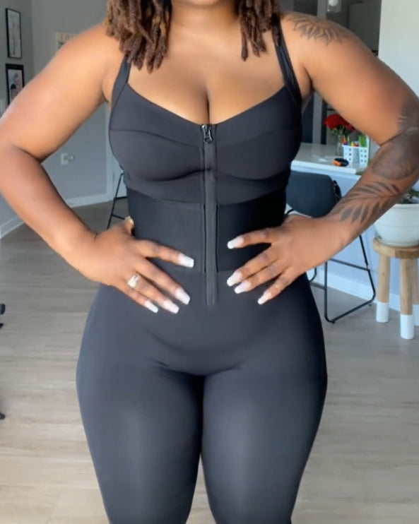 Shapshe® Ärmelloser Jumpsuit mit Bauchweg und Verstellbaren Trägern