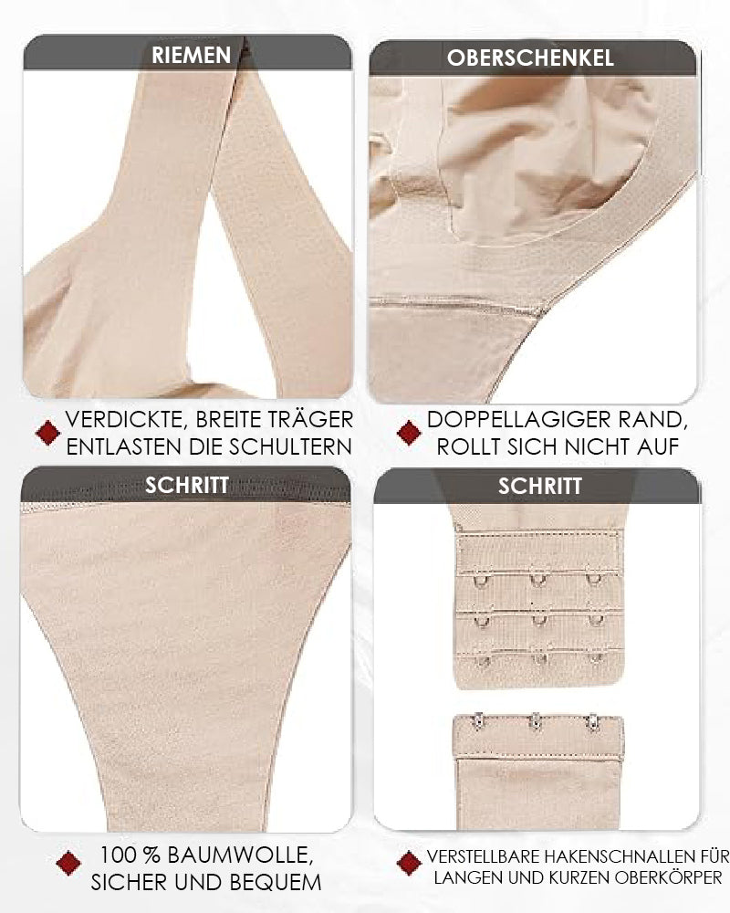 Shapshe® Damen Bauchweg Nahtloser Eisseide Bodysuit V-Ausschnitt