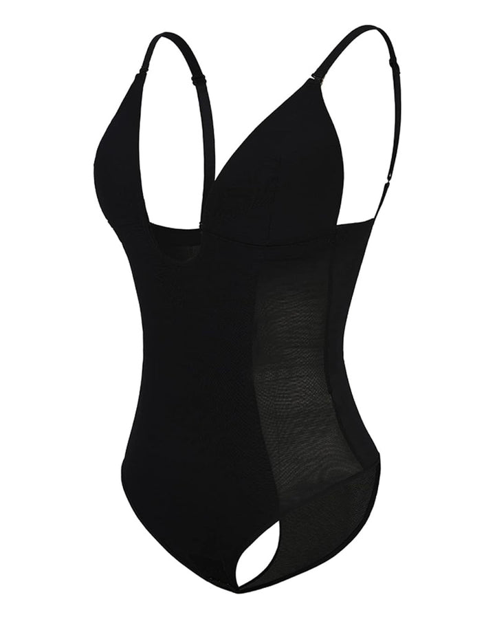 Shapshe® Damen Tiefem V-Ausschnitt Shapewear U-förmigem Rücken Nahtloser Tanga Bodysuit