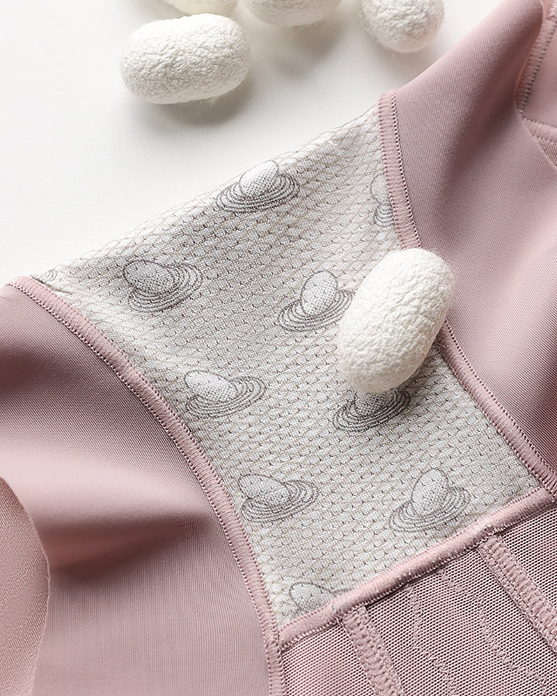 Damen Antibakterielle Seide Spitze Bauchformung Höschen