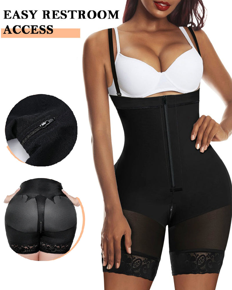 Damen Hohe Kompression Bauchweg Fajas Shapewear mit Reißverschluss