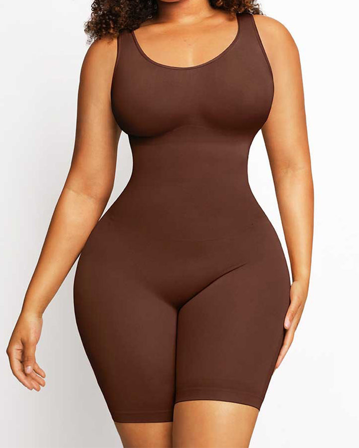 Damen Nahtloser Oberschenkel Bauchweg U-Ausschnitt Bodysuit Shapewear
