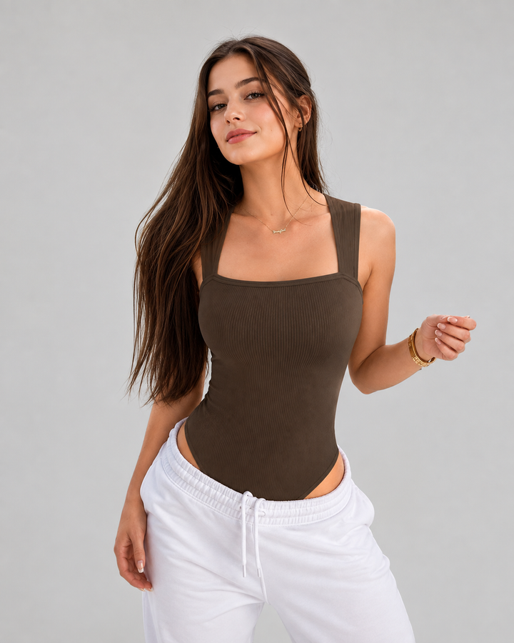 Shapshe® Damen Nahtloser Bodysuit Quadratischem Ausschnitt Ärmellose Tanktops Shapewear