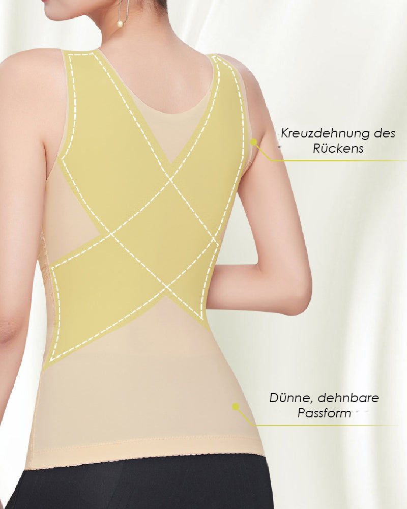 3-in-1 Bauchweg Korsett Shapewear Top mit Kreuz Rückenstütze