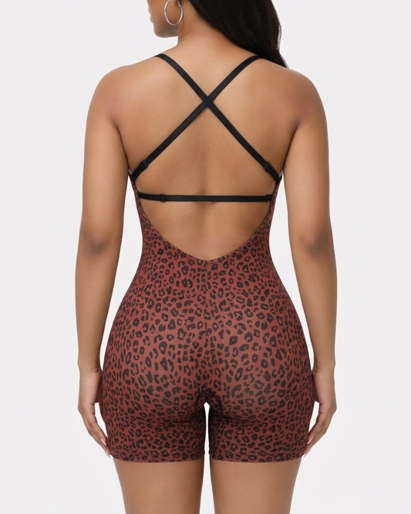 Damen U-Plunge Trägerlos Bodysuit Bauchkontrolle Integriertem BH Shapewear