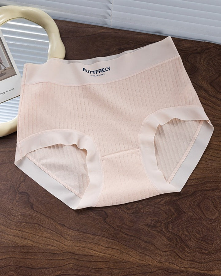 Damen Hoher Taille Einfarbig Baumwolle Antibakterielle Slips