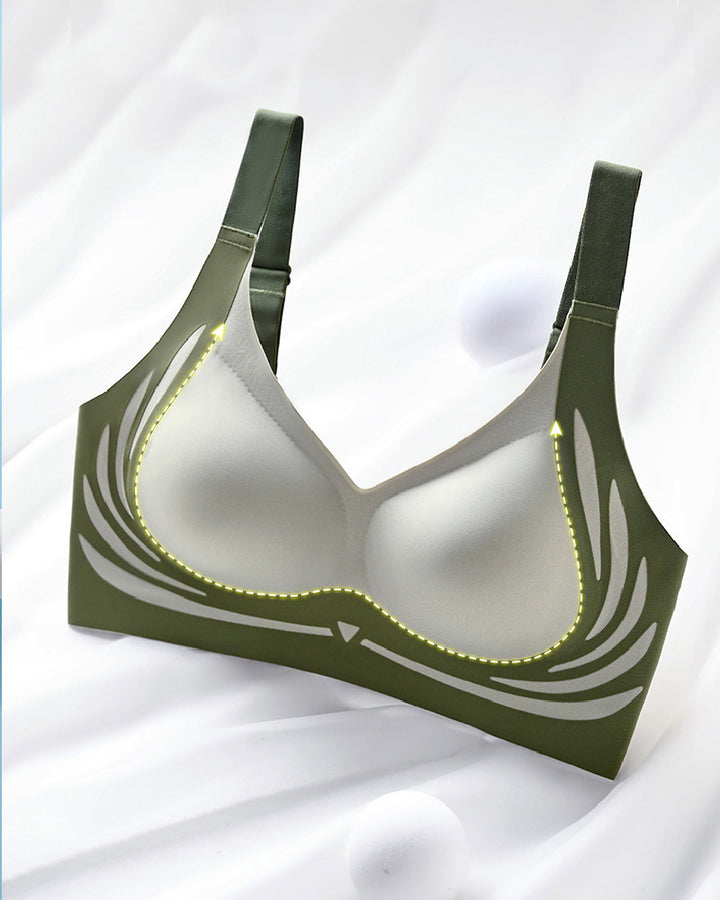 Nahtloser Kontrast Push Up Schlaf BH Kabellos Weich Anti Durchhänger