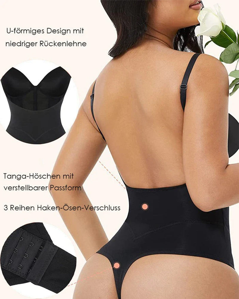 Shapshe® Damen Bauchweg Tanga Mesh Korsett Bodysuit Rückenfrei