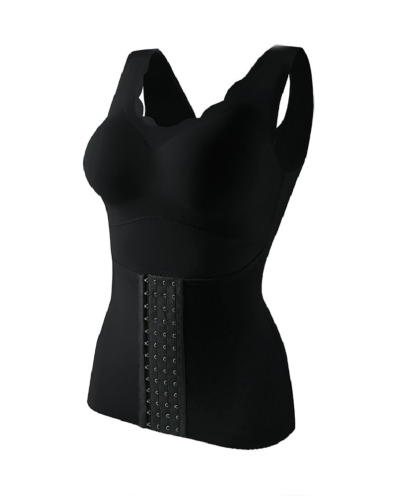 3-in-1 Bauchweg Korsett Shapewear Top mit Kreuz Rückenstütze