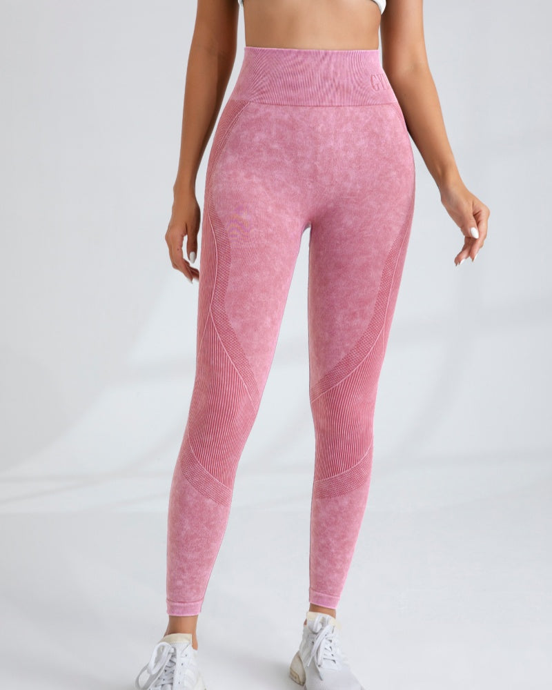 Nahtlose Yogahose Schnell Trocknend Hüfthebend Fitnesshose mit Buchstaben