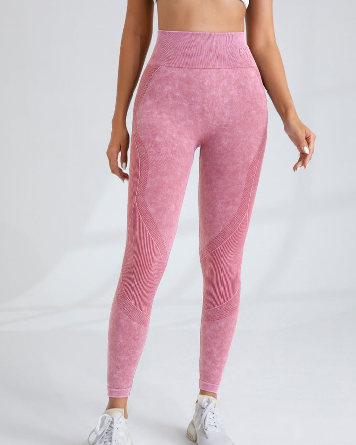 Nahtlose Yogahose Schnell Trocknend Hüfthebend Fitnesshose mit Buchstaben