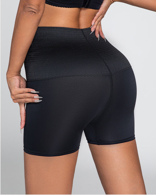 Damen Hohe Taille Mieder Bauchweg Po-Lifter Shapewear Shorts