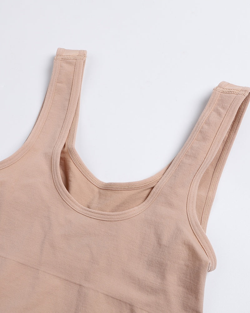 Damen Nahtloser Oberschenkel Bauchweg U-Ausschnitt Bodysuit Shapewear