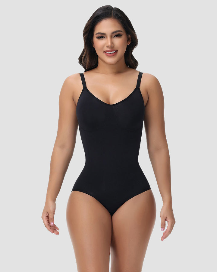 Shapshe® Nahtloser Strick Bauchweg Bodysuit Spaghettiträger
