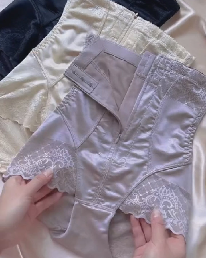 Hohe Taille Reißverschluss Mieder Shapewear Po-Lift Slip