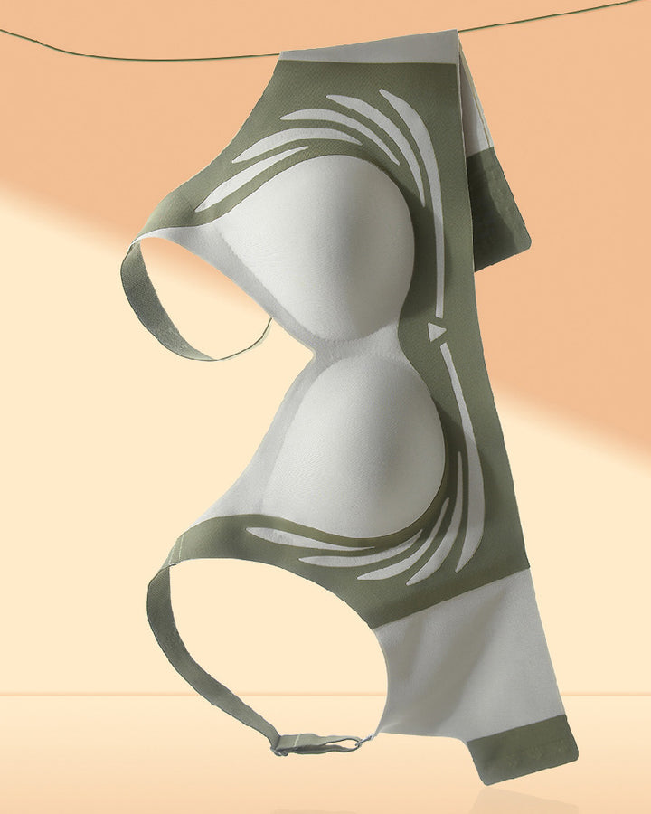 Nahtloser Kontrast Push Up Schlaf BH Kabellos Weich Anti Durchhänger