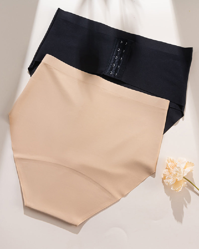Damen Mittlere Taille Nahtlose Bauchweg Shapewear Slips mit Hakengürtel