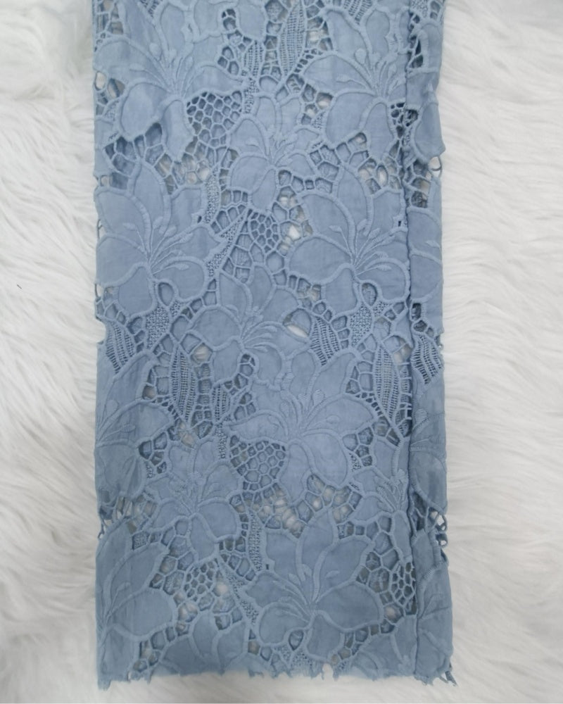 Weite Jeans mit Blumenmuster und Spitze für Damen