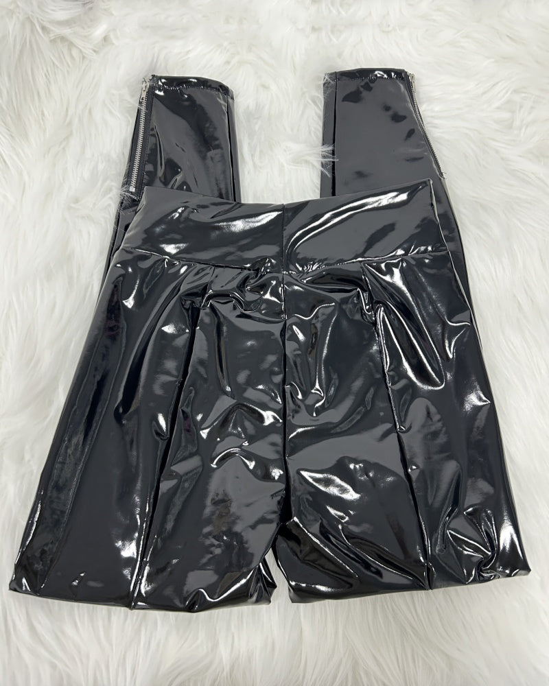 PU Leder Schmale Enganliegende Hose für Damen Modisch Vielseitig