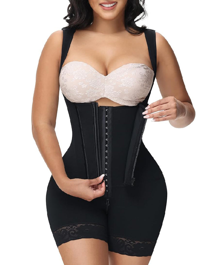 Shapshe® Hohe Kompressions-Shapewear mit Reißverschluss vorne und mittlerem Oberschenkel