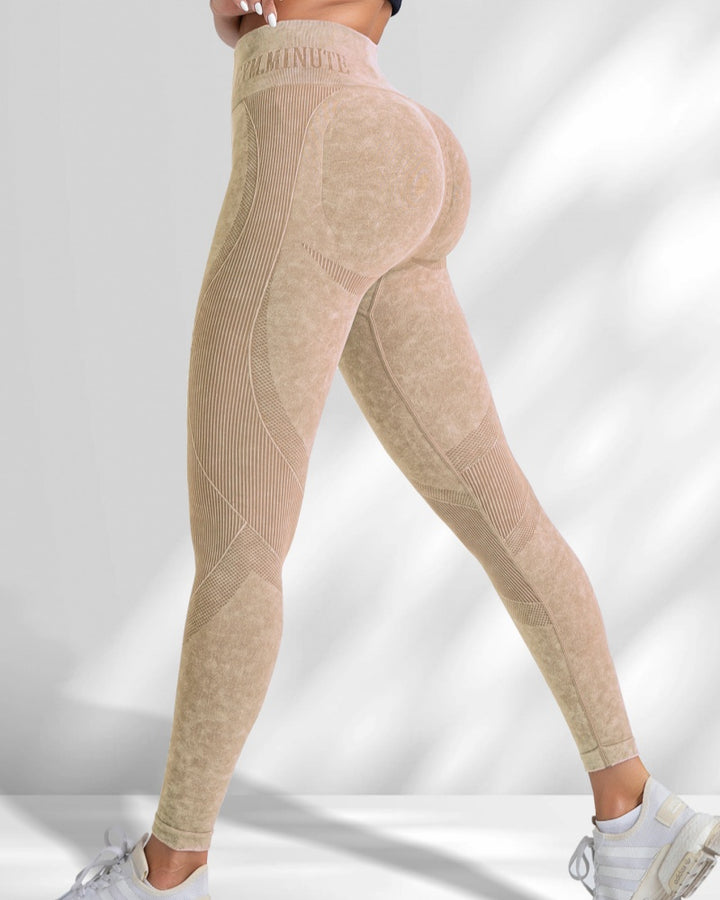 Nahtlose Yogahose Schnell Trocknend Hüfthebend Fitnesshose mit Buchstaben