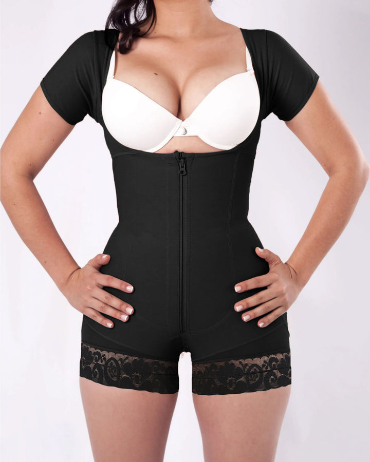Shapshe® Damen Kurzärmlige Bauchkontrolle Formende Fajas Shapewear