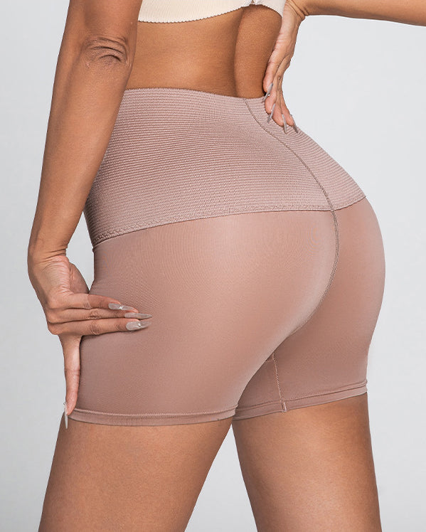 Damen Hohe Taille Mieder Bauchweg Po-Lifter Shapewear Shorts