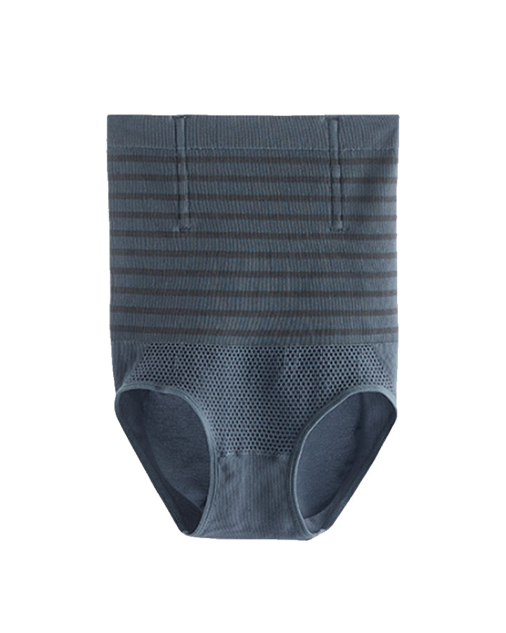 Damen Hohe Taille Gestreifte Bauchkontrolle Shapewear Po Lift Miederslip