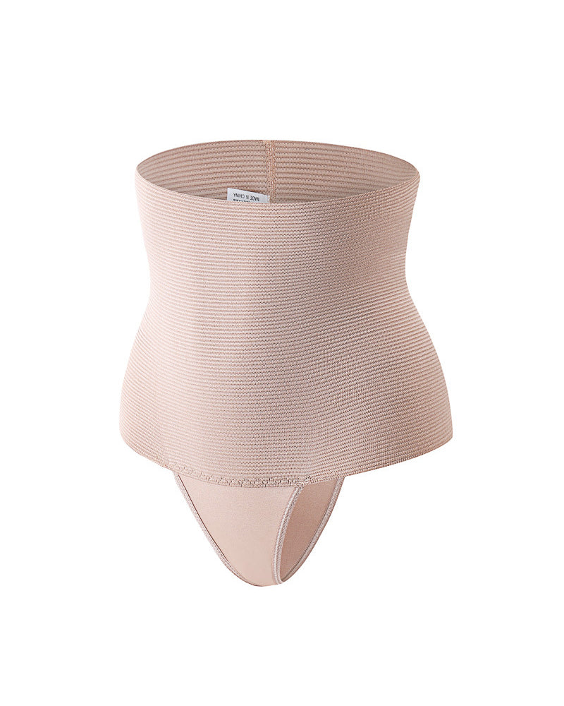 Hohe Taille Nahtloser Shaping Tanga Atmungsaktiv Bauchweg Shapewear