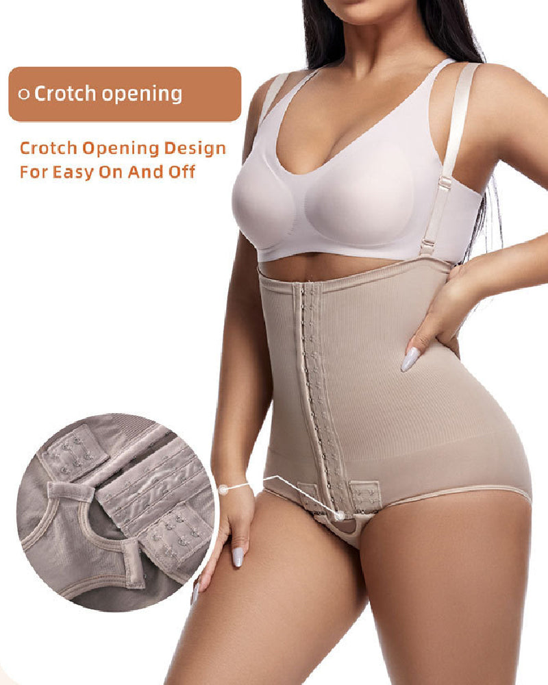 Damen Bauchkontrolle Verstellbare Schnalle Offene Brust Shapewear