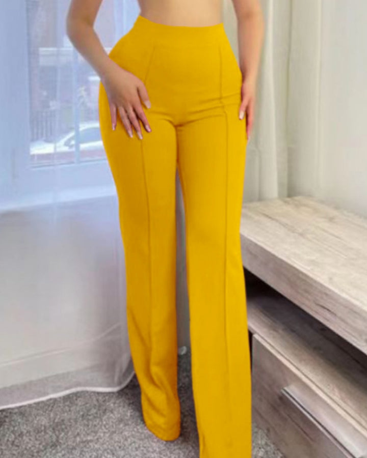 Schlanke Hoch Taillierte Modische Schlaghose