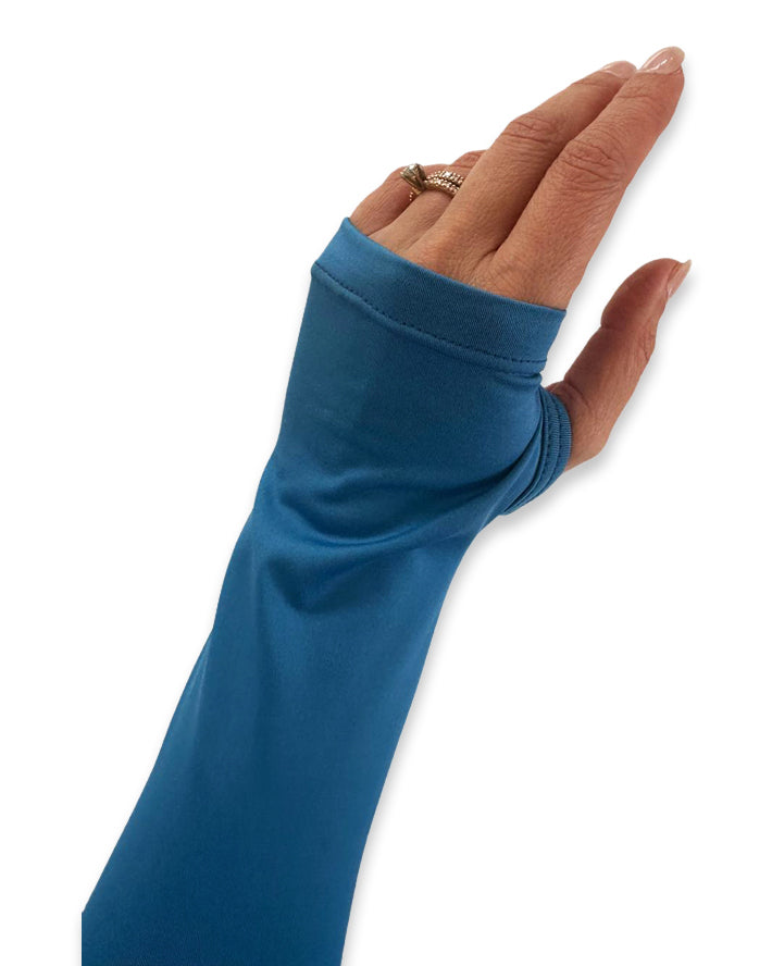 Shapshe® Blauer Langarm Badeanzug Mit Shapewear Für Mollige