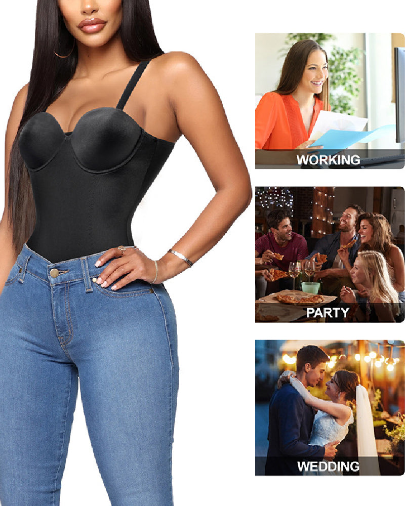 Damen Bauchkontrolle Slips Camisole Tops Bodysuit Mit Eingebautem BH