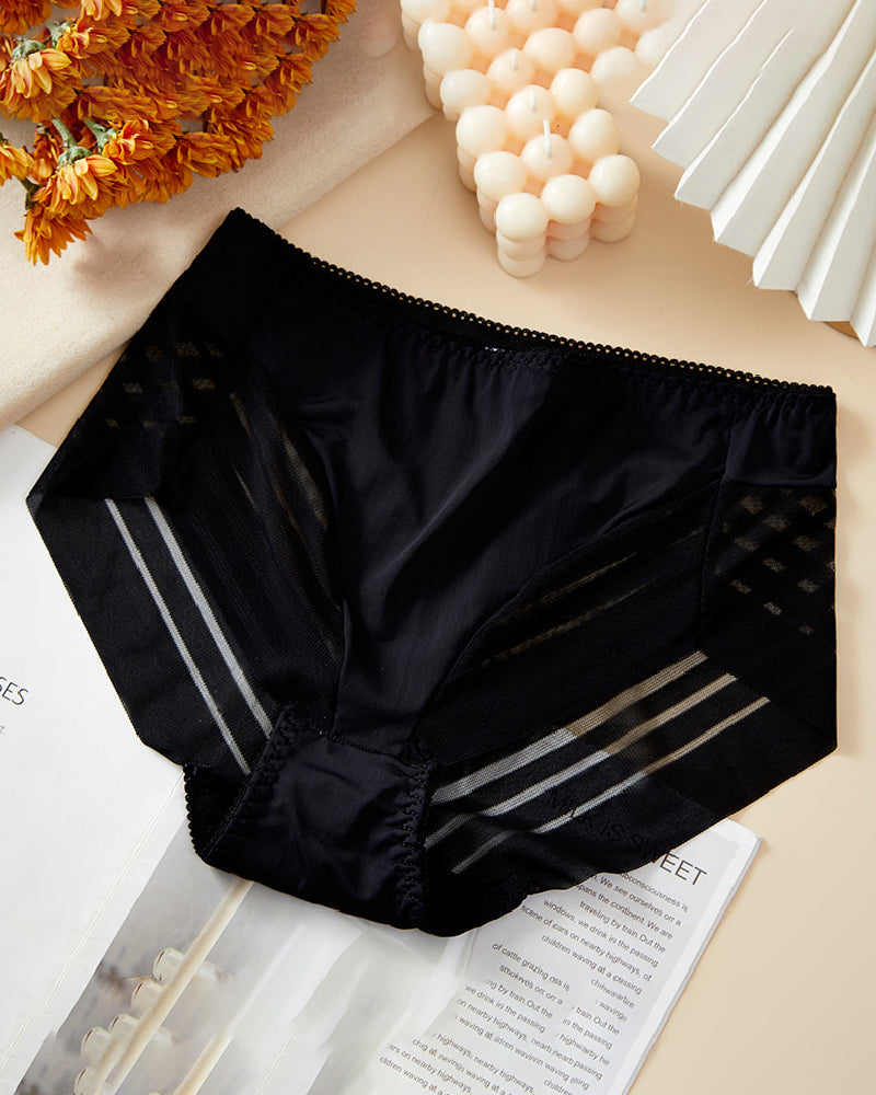 Damen Sexy Nahtlose Hohlstreifen Mesh  Tanga Formende Slips