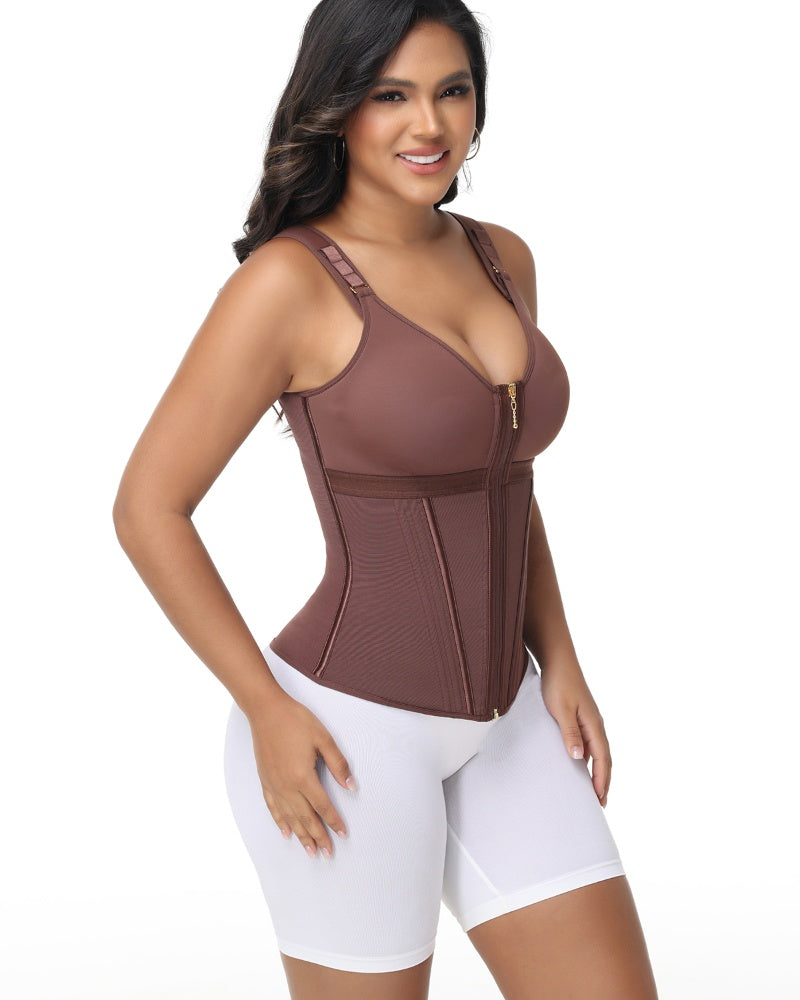 Shapshe® Damen Latex Korsett Bauchkontrolle Body Shaper Weste mit BH