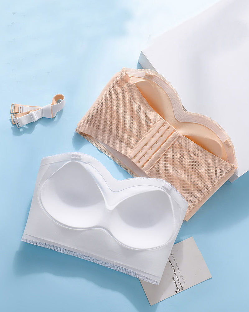 Trägerloser Rückenfreier Unsichtbarer Kabelloser Vorderverschluss Push-up BH
