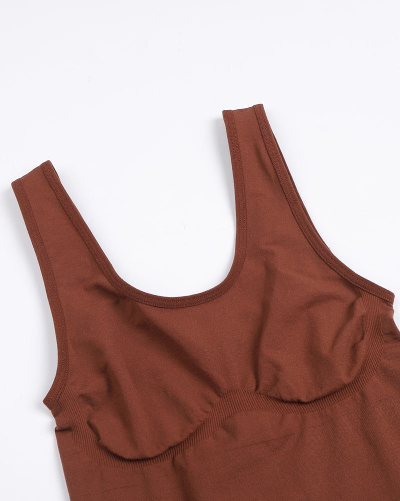 Damen Nahtloser Oberschenkel Bauchweg U-Ausschnitt Bodysuit Shapewear