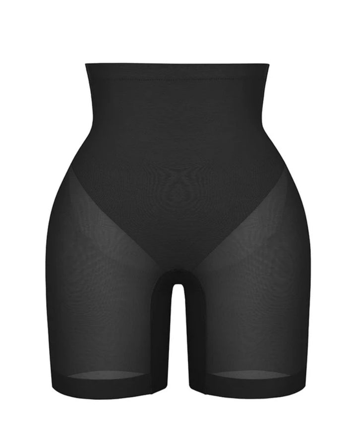 Damen Nahtlose Mesh Shapewear Shorts Hoher Taille Oberschenkelformer