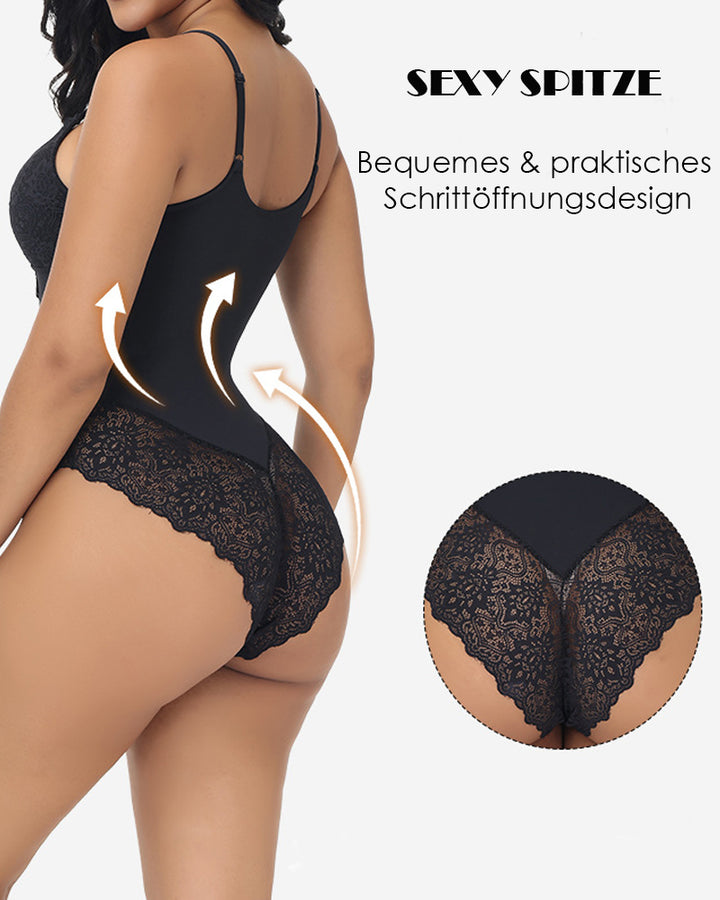 Spitze Spaghettiträger Cami Bodysuit Einteilige Shapewear für Damen