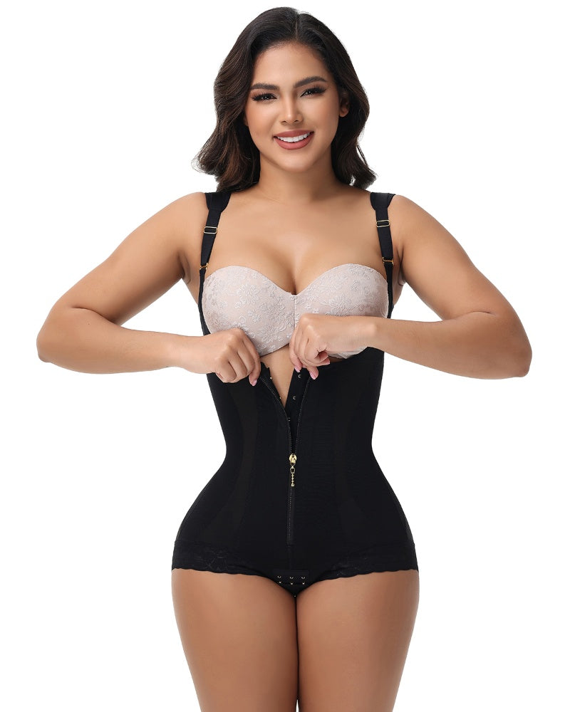 Shapshe® Nahtloser Netz Spleißen Offene Büste Po Lift Bodysuit