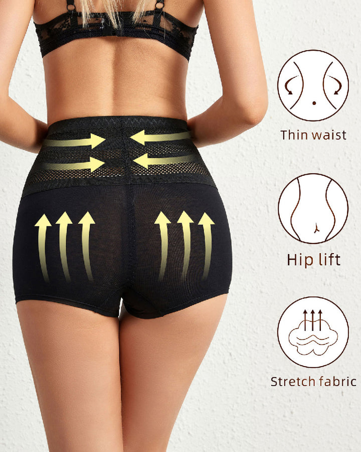 Hohe Taille Atmungsaktiv Perforiertes Elastisches Shapewear Höschen