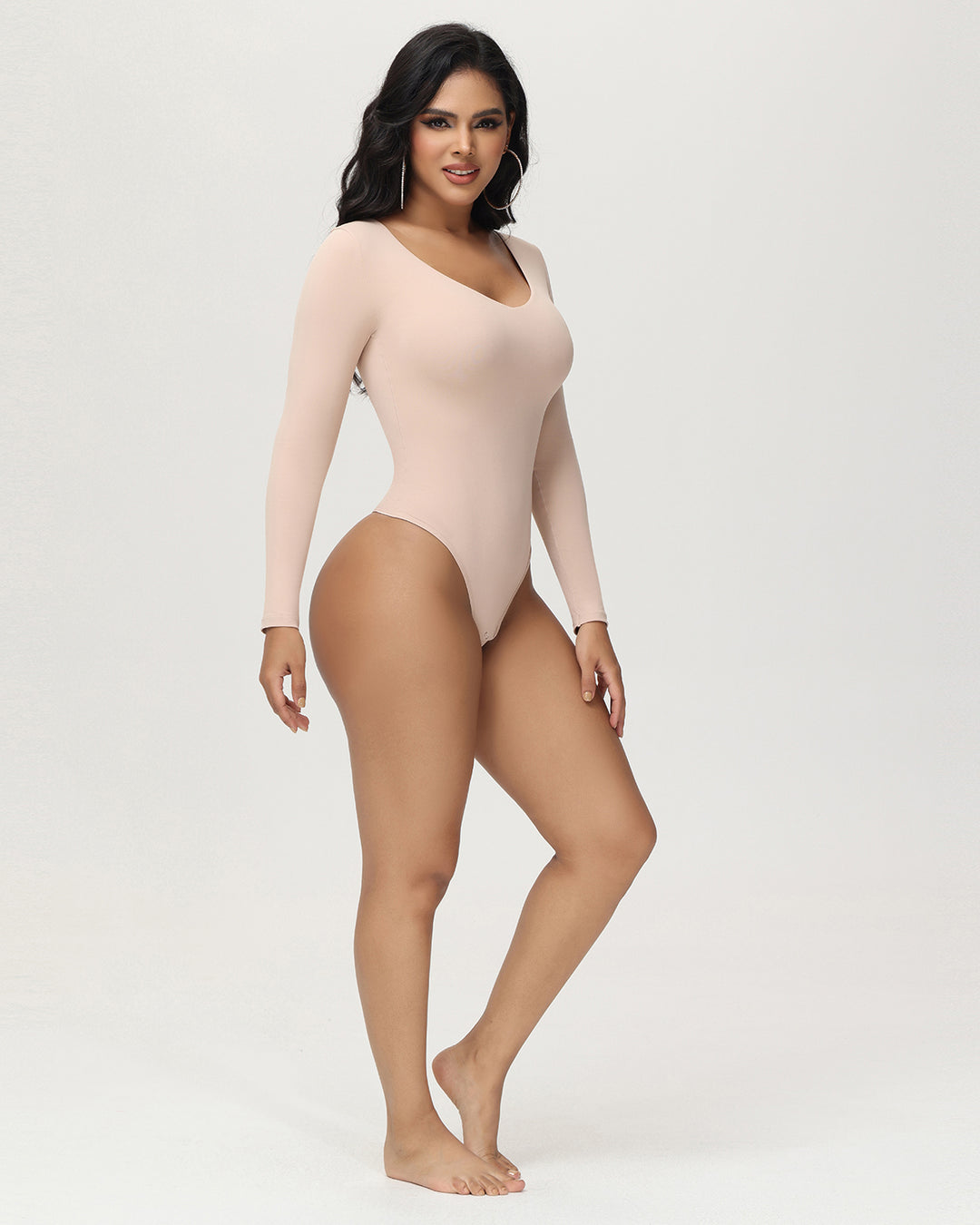Shapshe® Damen Nahtlos V Ausschnitt Bauchweg Body Shapewear