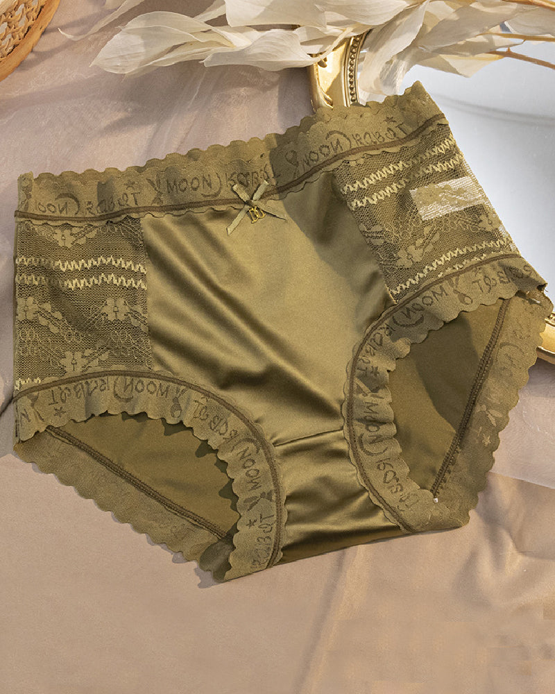 Satin Nahtlose Eisseide Mittlere Taille Slips Po Lift Unterwäsche