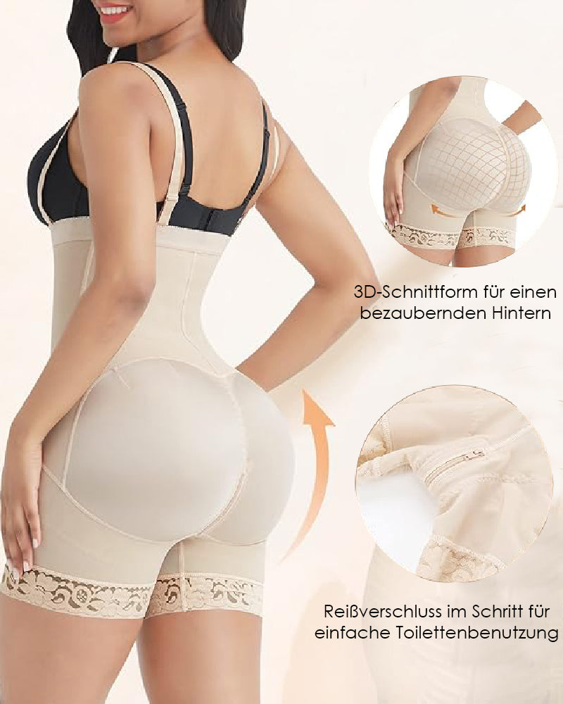 Damen Hohe Kompression Bauchweg Fajas Shapewear mit Reißverschluss