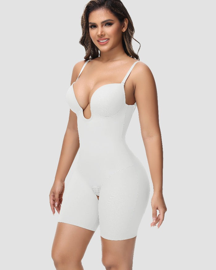 Shapshe® Damen U Plunge Bodysuit Bauchkontrolle mit Integriertem BH