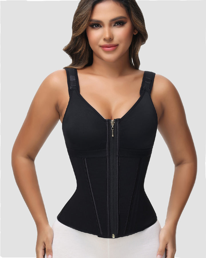 Shapshe® Damen Latex Korsett Bauchkontrolle Body Shaper Weste mit BH