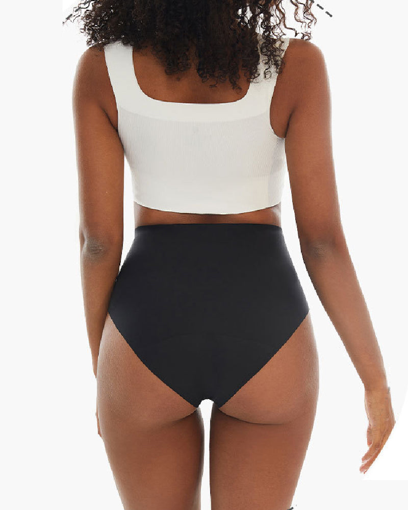 Damen Mittlere Taille Nahtlose Bauchweg Shapewear Slips mit Hakengürtel