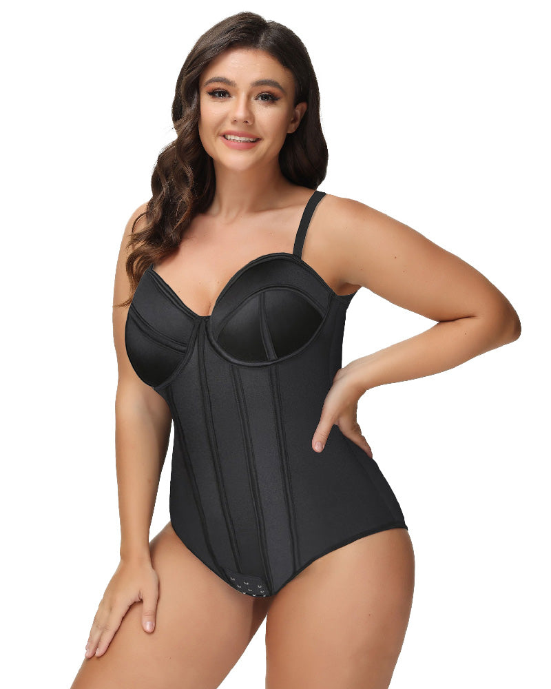 Shapshe® Damen Korsett Tanga Bauchkontrolle Po Lift Bodysuit mit Bügel BH