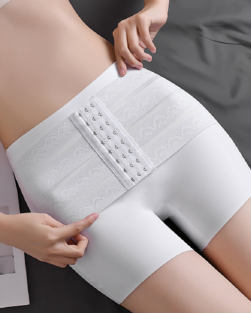 Mittelhoher Po Lifter Shapewear Shorts mit Hakengürtel
